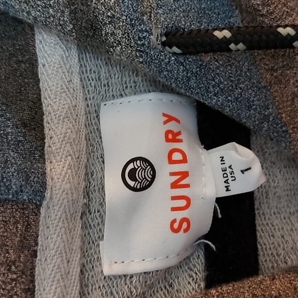 Anthropologie Sundry Pink/Blue Camo Hoodie Size 1 - Picture 4 of 6